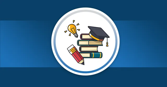 عکس شاخص پست 89 درباره امتیاز دستیار آموزشی برای پروژه جایگزین خدمت سربازی، تصویری از چند کتاب رنگی و کلاه فارغ‌التحصیلی که روی هم قرار گرفته‌اند و یک مداد و لامپ روشن. کل عکس در یک زمینه آبی تیره قرار گرفته است.