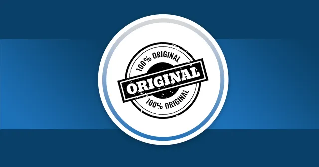 عکس شاخص پست 90 درباره برابر با اصل کردن مدارک در بنیاد ملی نخبگان برای پروژه جایگزین خدمت سربازی، تصویری از یک مهر مشکی که روی ان به انگلیسی عبارت 100 درصد اورجینال نوشته شده است. کل عکس در یک زمینه آبی تیره قرار گرفته است.