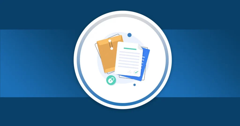 عکس شاخص پست 100 درباره صورتجلسه مجمع عمومی عادی سالیانه، تصویری از چندین پرونده و کاغذ به رنگ‌های سفید، آبی و کاهی رنگ که روی هم قرار دارند. کل عکس در یک زمینه آبی تیره قرار گرفته است.